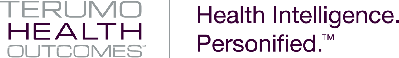 Logo: Terumo Health Outcomes. Health Intelligence. Personified ™